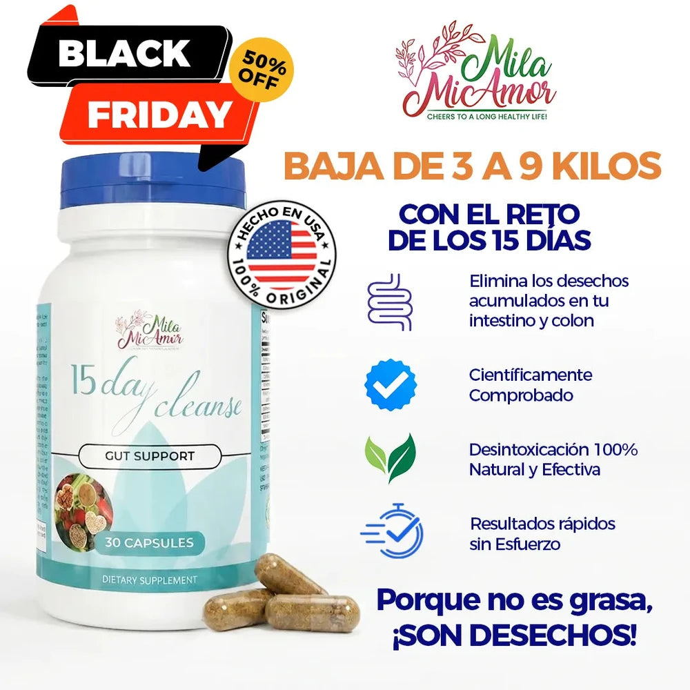 15 DIAS CLEANSY Suplemento Detox para Reducir Hinchazón